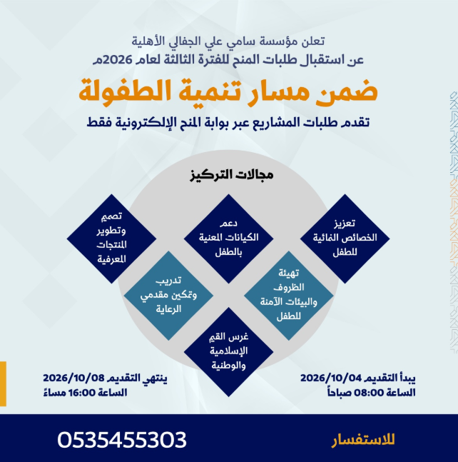 إعلان المنح الثالث لعام 2026